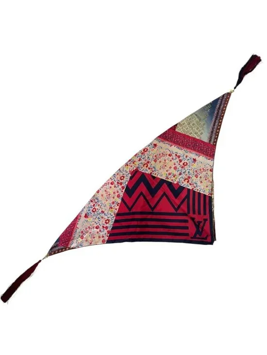 Louis Vuitton Scarf Silk Carre Bonbon Karakoram Red - Picture 4 of 5